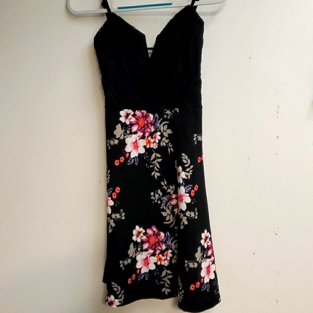 Black floral dress